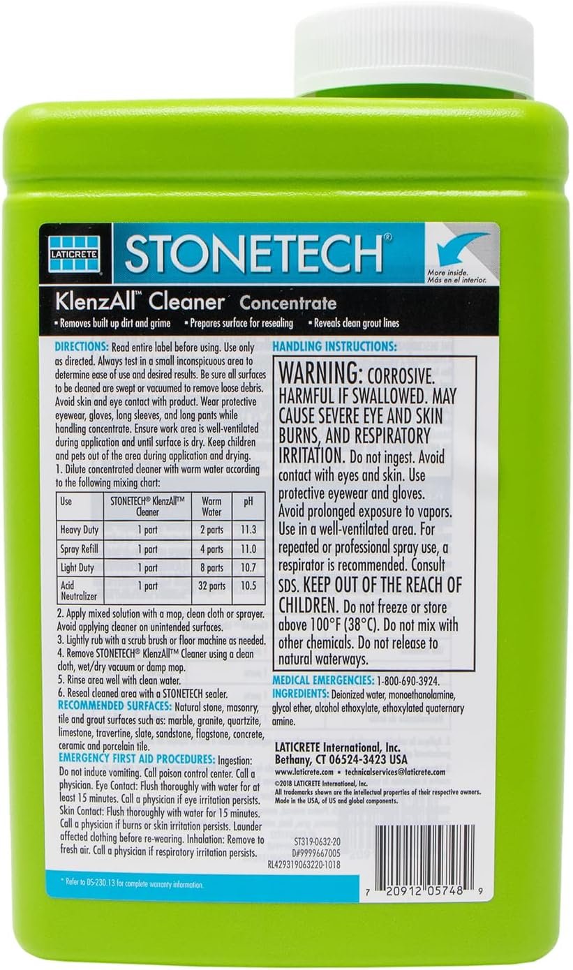 
STONETECH KlenzAll Heavy Duty Cleaner for Stone & Tile 1 Quart Hover